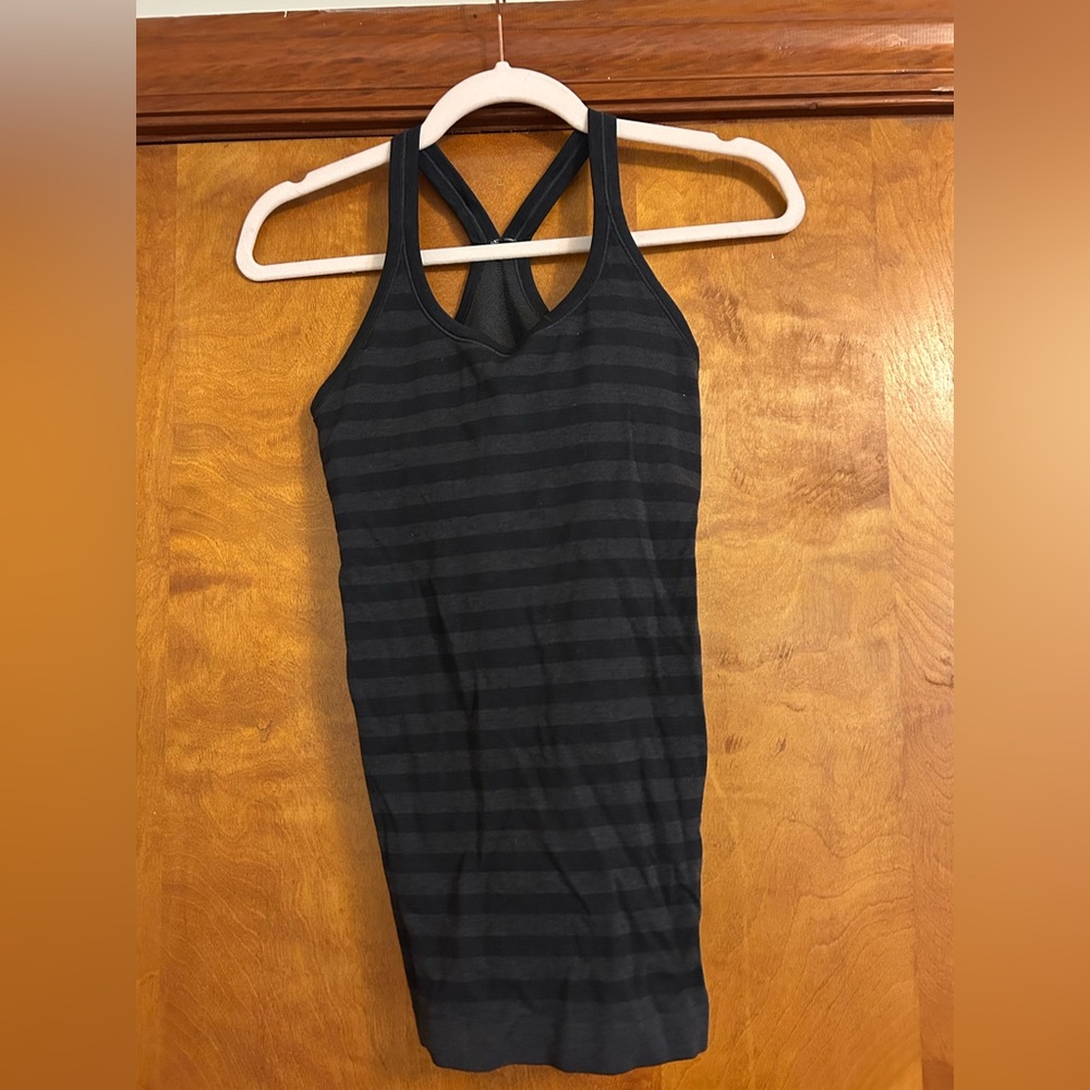 lululemon athletica Black Striped Racerback Tank